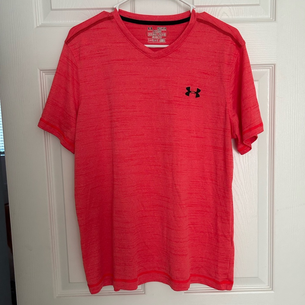 Salmon/coral men’s under Armour V neck